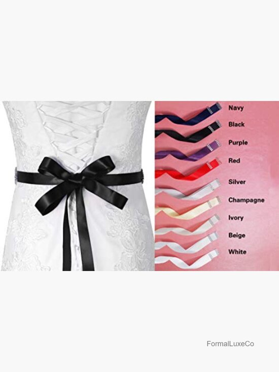 Bridal Rhinestone Braided Wedding Dress Sash Belt Adjustable main image 4